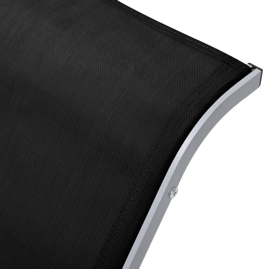 Ligbed Textileen En Aluminium Zwart