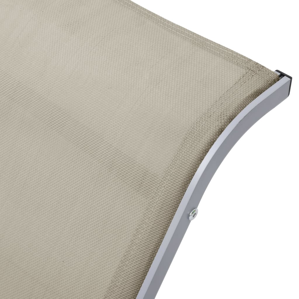 Ligbed Textileen En Aluminium Kleurig Crème