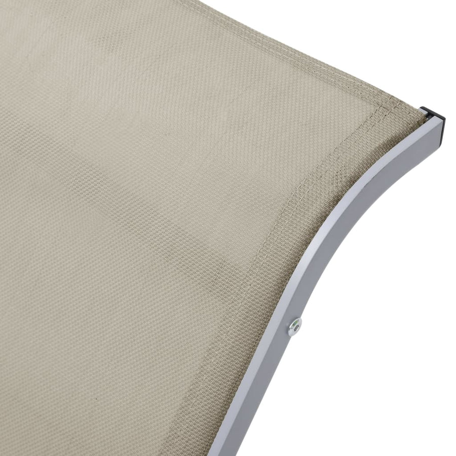 Ligbed Textileen En Aluminium Kleurig Crème