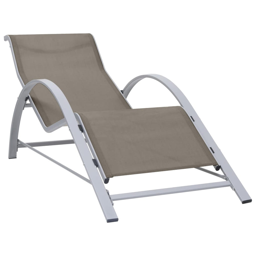 Ligbed Textileen En Aluminium Taupe