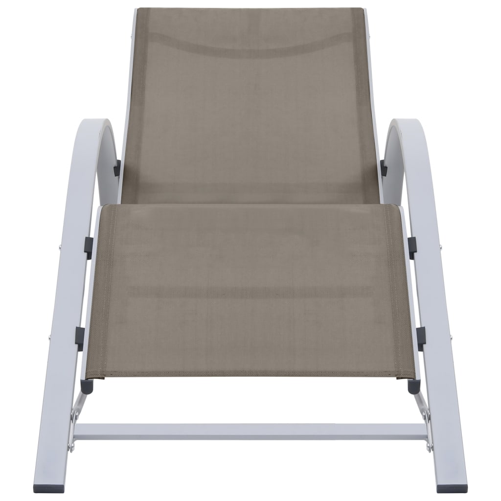 Ligbed Textileen En Aluminium Taupe