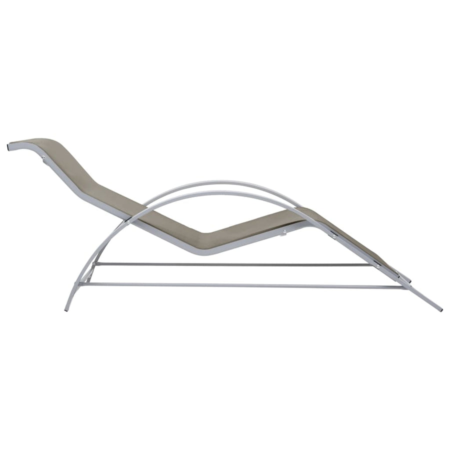 Ligbed Textileen En Aluminium Taupe