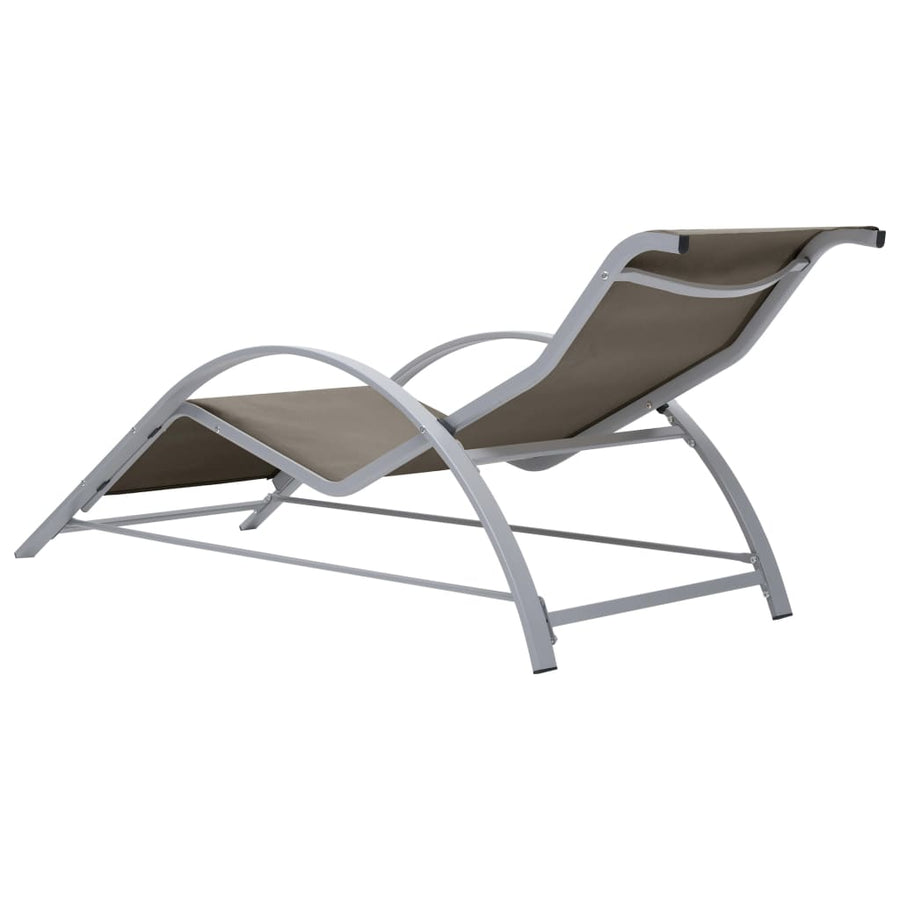 Ligbed Textileen En Aluminium Taupe