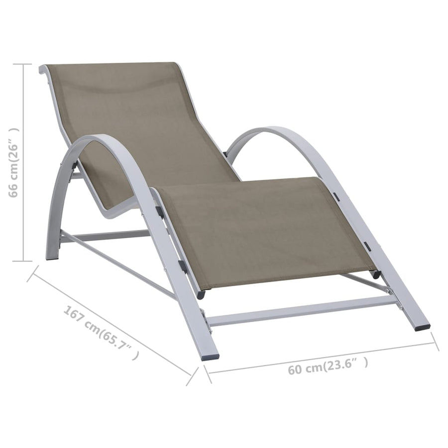 Ligbed Textileen En Aluminium Taupe