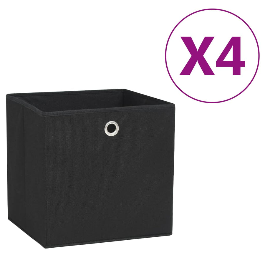 Opbergboxen 28X28X28 Cm Nonwoven Stof 4 Zwart