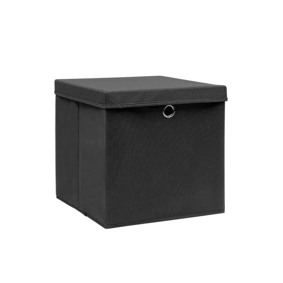 Opbergboxen Met Deksel 28X28X28 Cm Zwart 4 Zwart met deksels