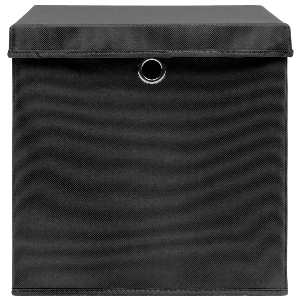 Opbergboxen Met Deksel 28X28X28 Cm Zwart 4 Zwart met deksels