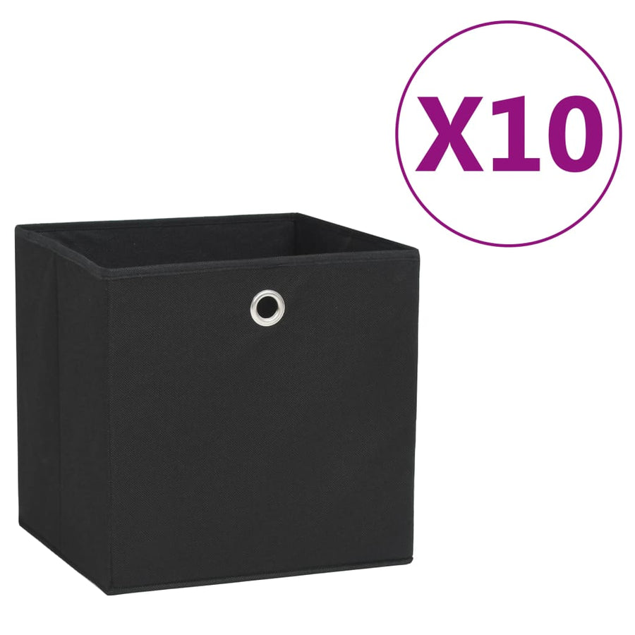Opbergboxen 28X28X28 Cm Nonwoven Stof 10 Zwart