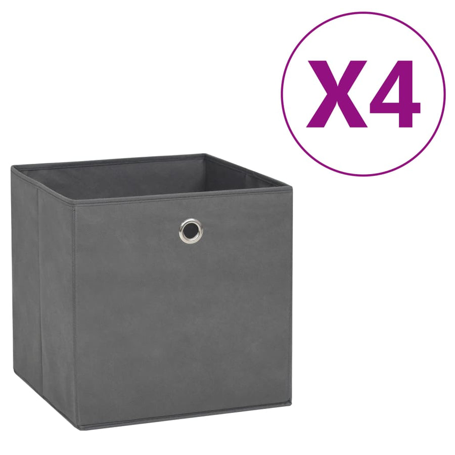 Opbergboxen 28X28X28 Cm Nonwoven Stof 4 Grijs