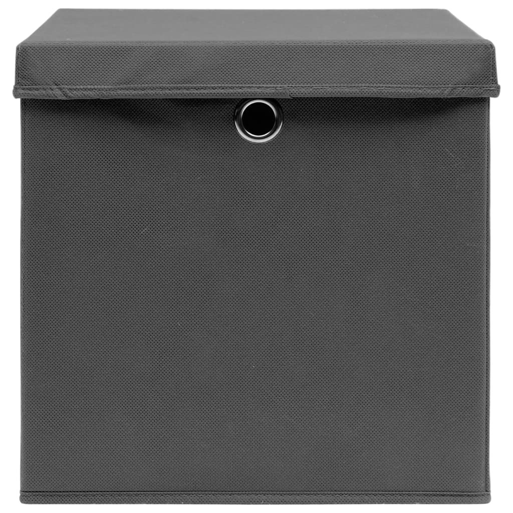 Opbergboxen Met Deksel 28X28X28 Cm Zwart 4 Grijs met deksels