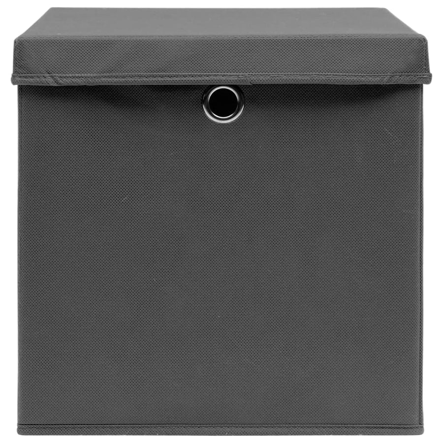 Opbergboxen Met Deksel 28X28X28 Cm Zwart 4 Grijs met deksels