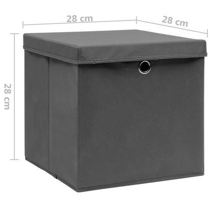 Opbergboxen Met Deksel 28X28X28 Cm Grijs 10 Grijs met deksels