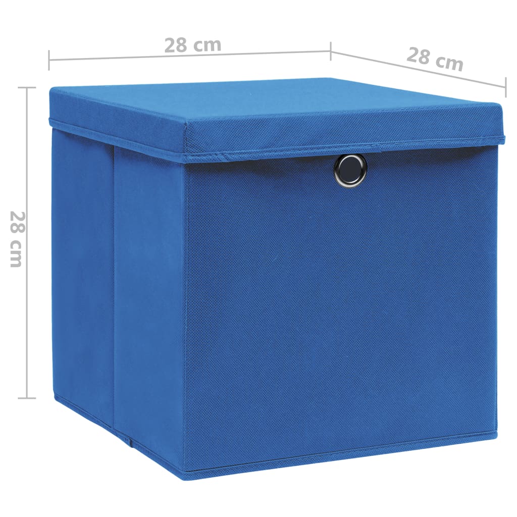 Opbergboxen Met Deksel 28X28X28 Cm Blauw 4 Blauw met deksels