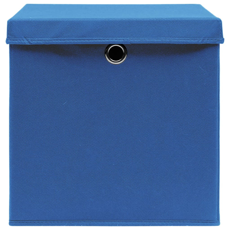 Opbergboxen Met Deksel 4 St 28X28X28 Cm Blauw 10 Blauw met deksels