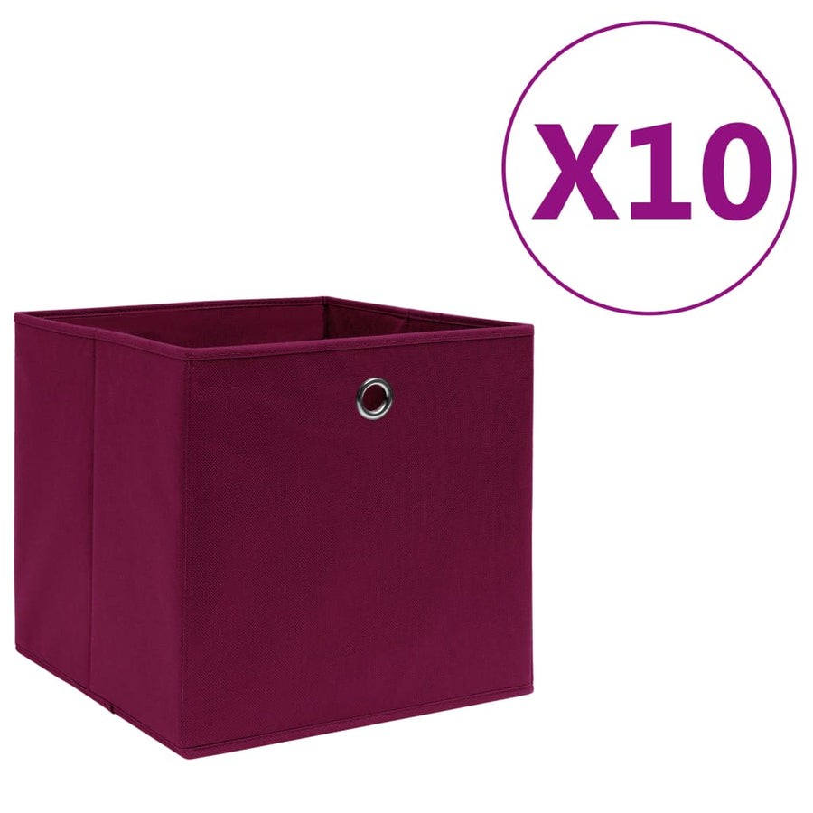 Opbergboxen 28X28X28 Cm Nonwoven Stof 10 Donkerrood