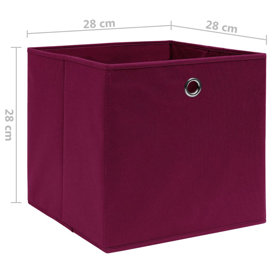 Opbergboxen 28X28X28 Cm Nonwoven Stof 10 Donkerrood
