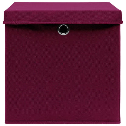 Opbergboxen Met Deksel 28X28X28 Cm Donkerrood 10 Donkerrood met deksels