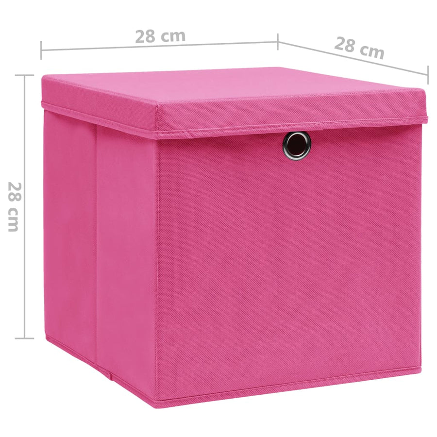Opbergboxen Met Deksel 28X28X28 Cm Roze 10 Roze met deksels