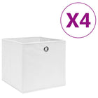 Storage boxes 4 pcs 28x28x28 cm non-woven fabric white