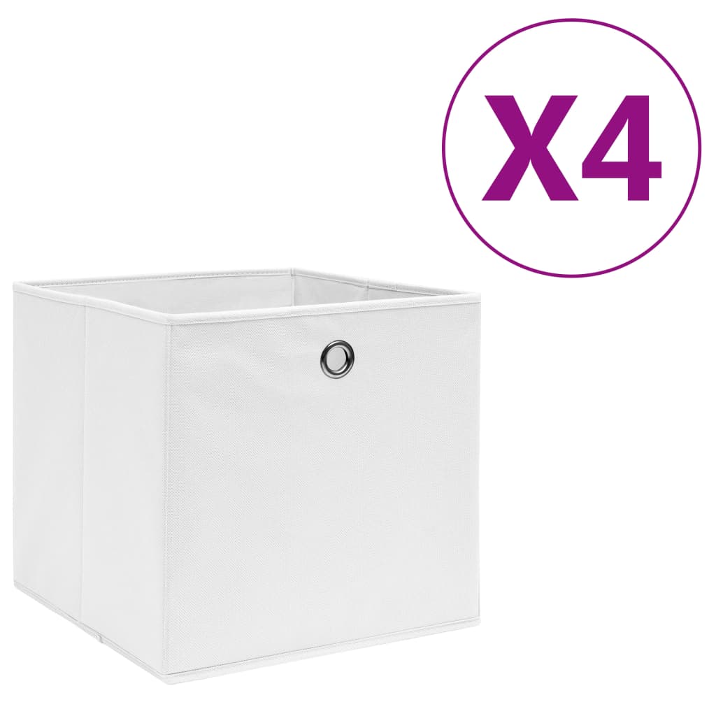 Opbergboxen 28X28X28 Cm Nonwoven Stof 4 Wit