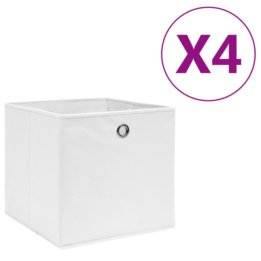 Opbergboxen 28X28X28 Cm Nonwoven Stof 4 Wit