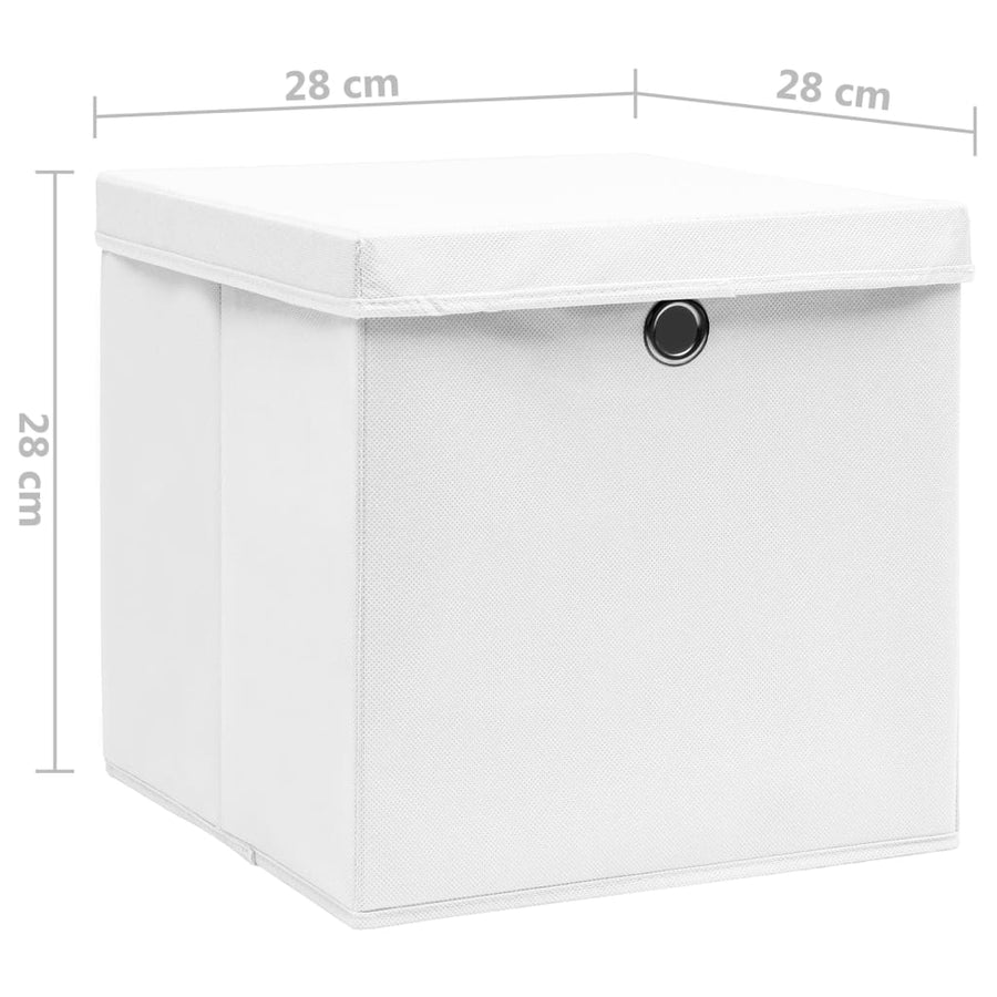 Opbergboxen Met Deksel 28X28X28 Cm Wit 4 Wit met deksels
