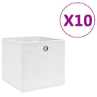 Storage boxes 10 pcs 28x28x28 cm non-woven fabric white