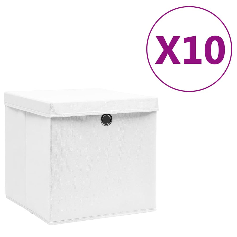 Opbergboxen Met Deksel 28X28X28 Cm Wit 10 Wit met deksels