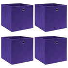 Storage boxes 4 pcs 28x28x28 cm non-woven fabric purple