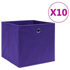 Storage Boxes 10 pcs 28x28x28 cm non-woven fabric purple
