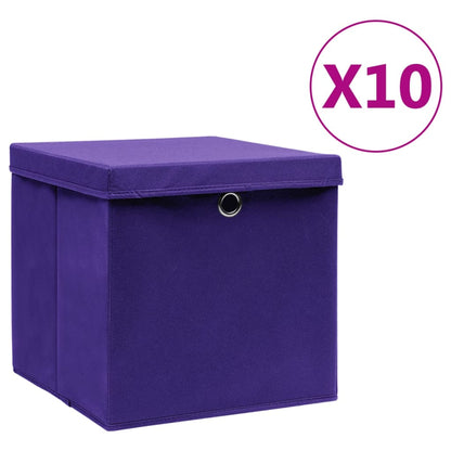 Opbergboxen Met Deksel 28X28X28 Cm Paars 10 Paars met deksels