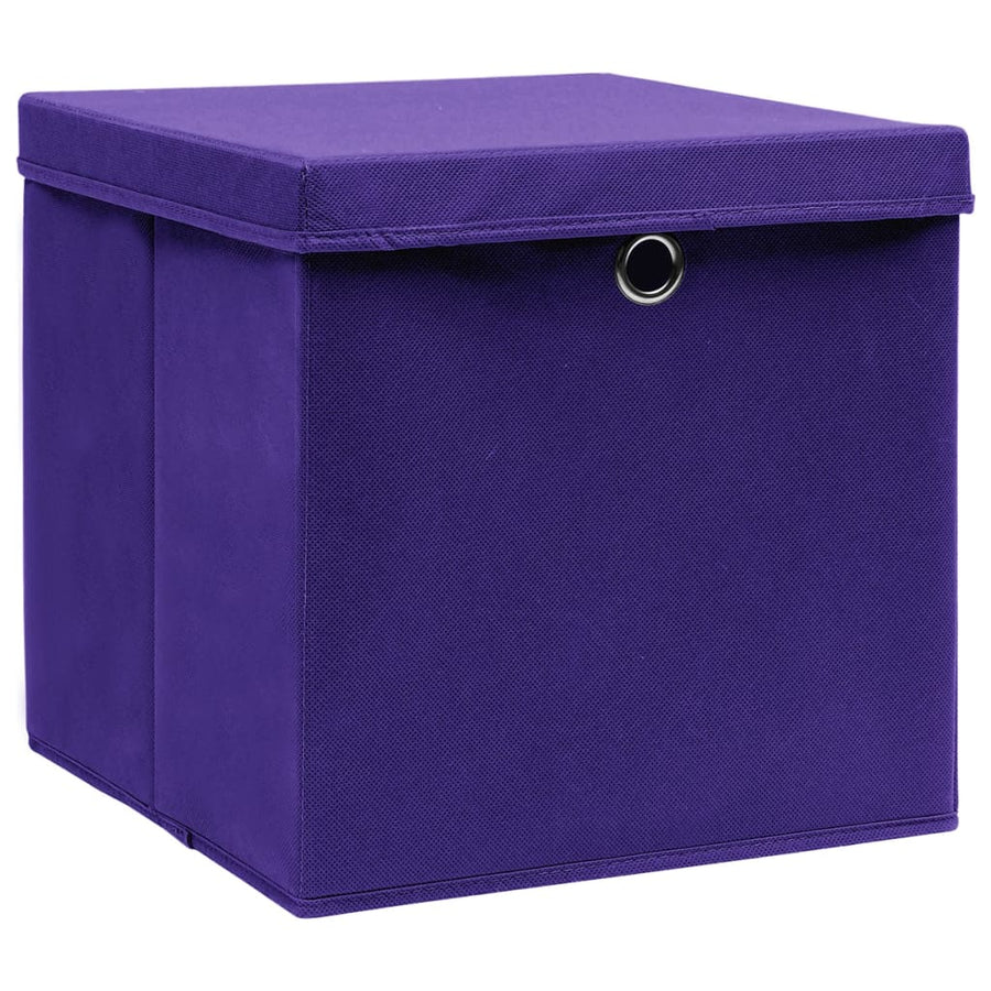 Opbergboxen Met Deksel 28X28X28 Cm Paars 10 Paars met deksels