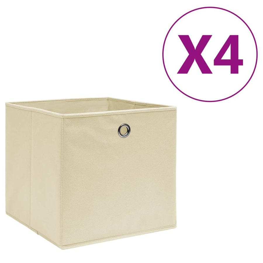 Opbergboxen 28X28X28 Cm Nonwoven Stof Kleurig 4 Crème