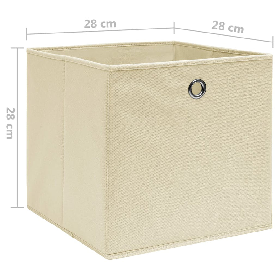 Opbergboxen 28X28X28 Cm Nonwoven Stof Kleurig 4 Crème