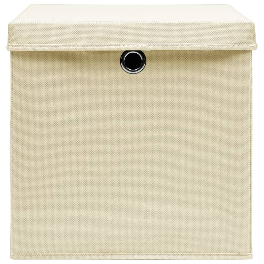Opbergboxen Met Deksel 28X28X28 Cm Crèmekleurig 10 Crème met deksels