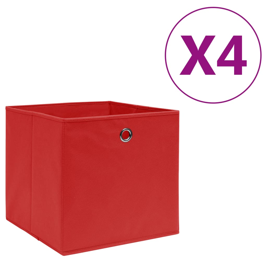 Opbergboxen 28X28X28 Cm Nonwoven Stof 4 Rood