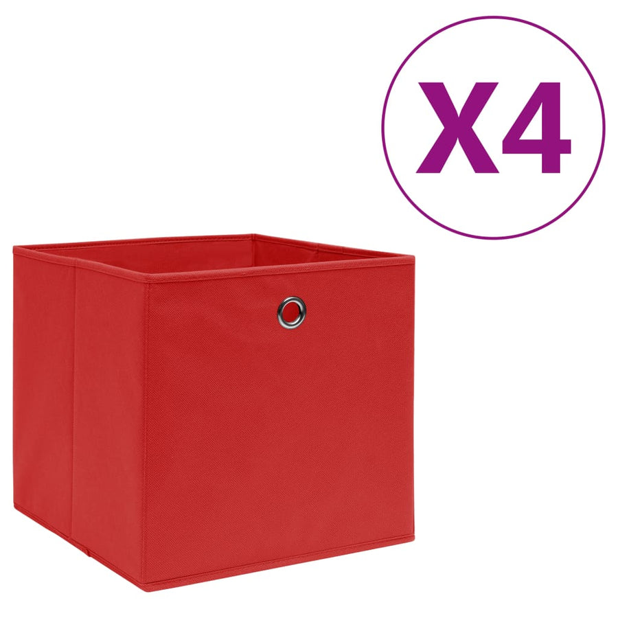Opbergboxen 28X28X28 Cm Nonwoven Stof 4 Rood