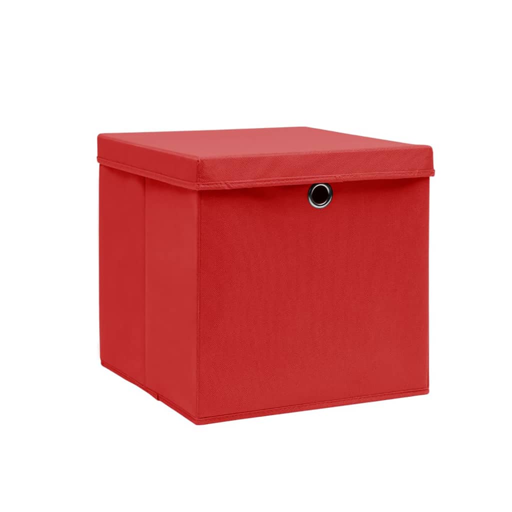 Opbergboxen Met Deksel 28X28X28 Cm Rood 10 Rood met deksels