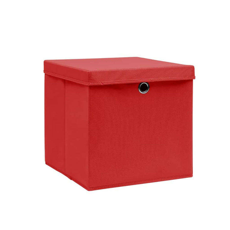 Opbergboxen Met Deksel 28X28X28 Cm Rood 10 Rood met deksels