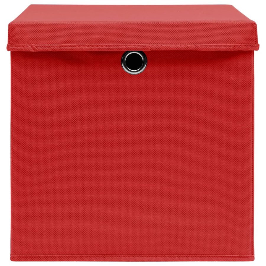 Opbergboxen Met Deksel 28X28X28 Cm Rood 10 Rood met deksels