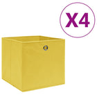 Opbergboxen 4 st 28x28x28 cm nonwoven stof geel