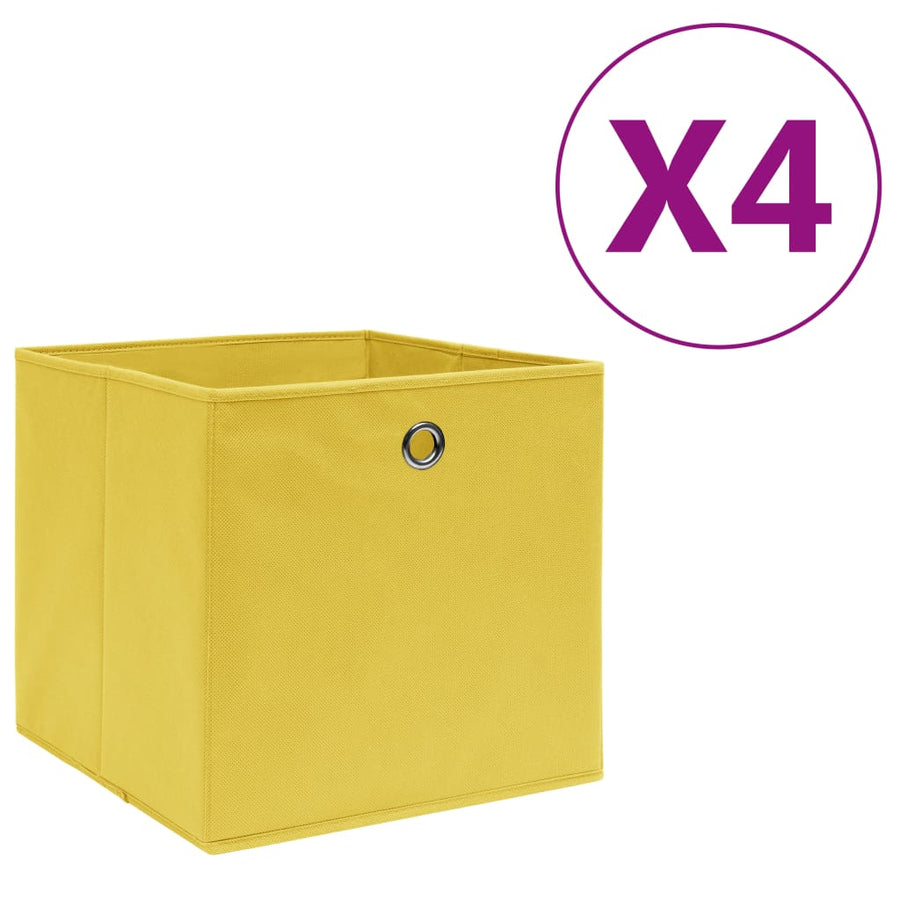 Opbergboxen 28X28X28 Cm Nonwoven Stof 4 Geel