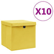 Opbergbox 10 st 28x28x28 cm geel