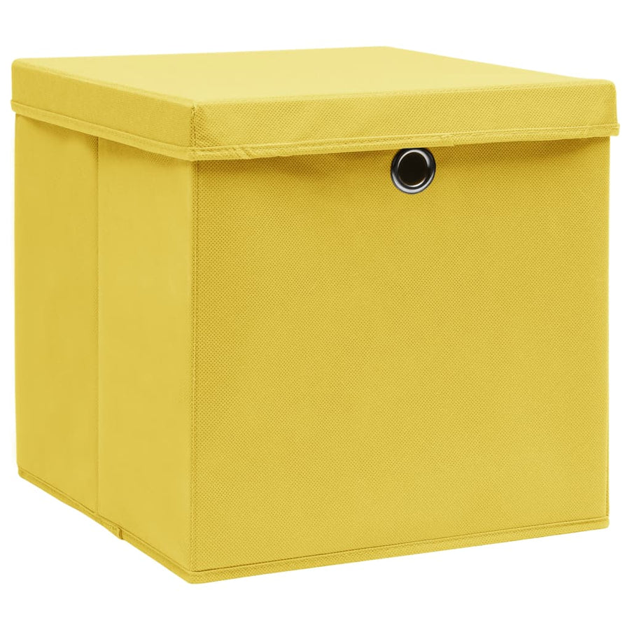 Opbergboxen Met Deksel 28X28X28 Cm Geel 10 Geel met deksels