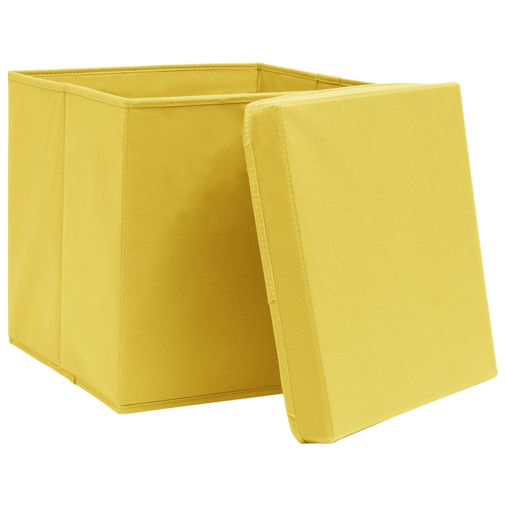 Opbergboxen Met Deksel 28X28X28 Cm Geel 10 Geel met deksels