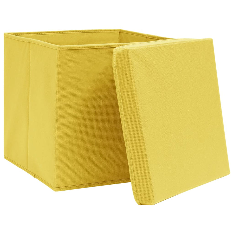 Opbergboxen Met Deksel 28X28X28 Cm Geel 10 Geel met deksels