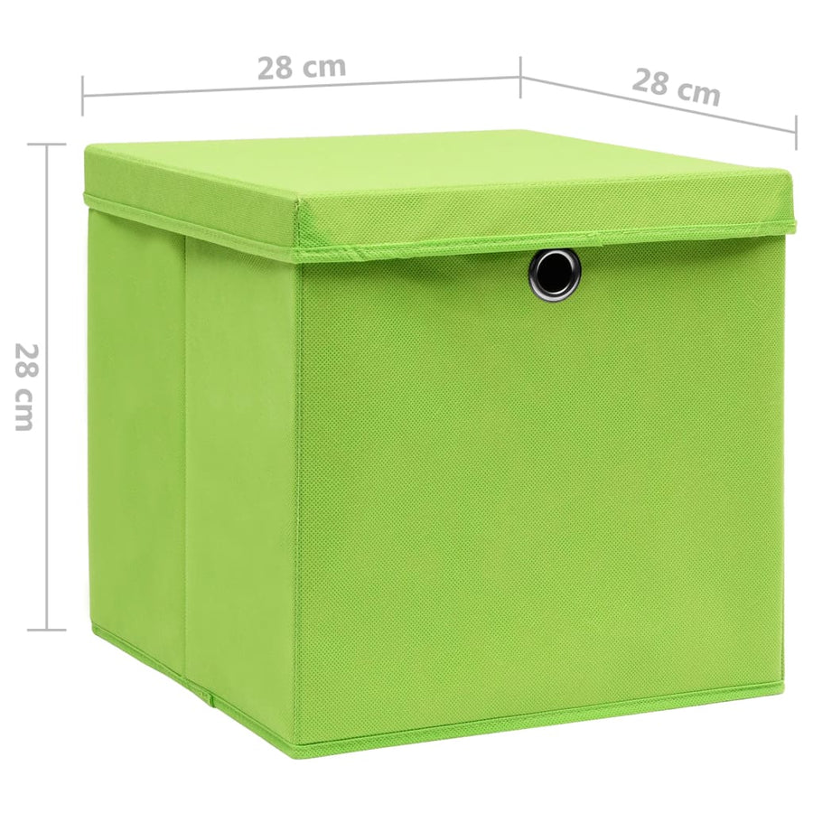 Opbergboxen Met Deksel 28X28X28 Cm Groen 4 Groen met deksels