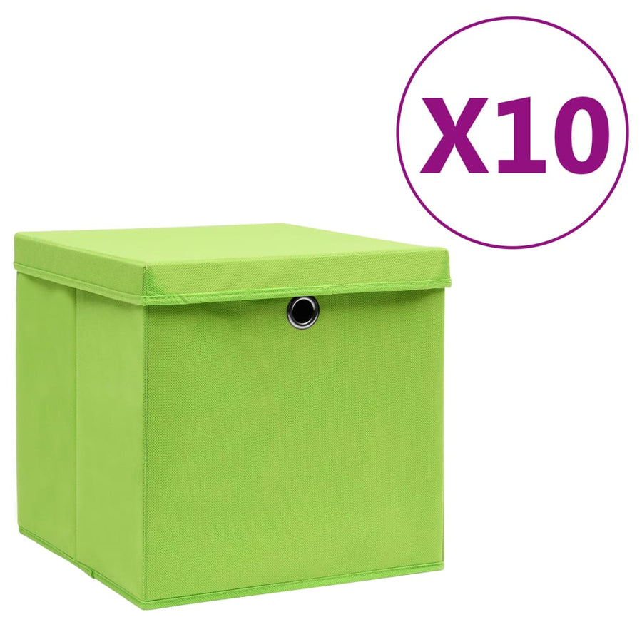 Opbergboxen Met Deksel 28X28X28 Cm Groen 10 Groen met deksels