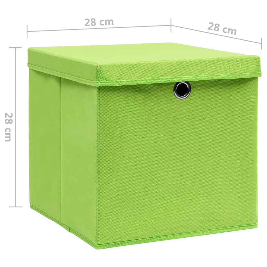 Opbergboxen Met Deksel 28X28X28 Cm Groen 10 Groen met deksels