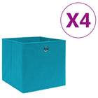 Opbergboxen 4 st 28x28x28 cm nonwoven stof babyblauw